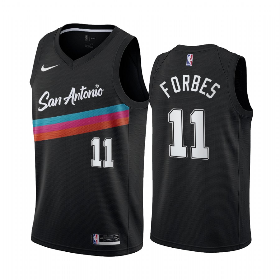 Men's Black San Antonio Spurs #11 Bryn Forbes 2020 City Edition Stitched Jersey